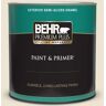 BEHR PREMIUM PLUS 1 qt. #T14-3 Miami Weiss Semi-Gloss Enamel Exterior Paint & Primer