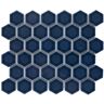 Merola Tile Hudson Due 2" Hex Denim Blue 10-7/8 in. x 12-5/8 in. Porcelain Mosaic Tile (9.7 sq. ft./Case)