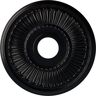 Ekena Millwork 16" x 3-5/8" ID x 3/4" Melonie Urethane Ceiling Medallion (Fits Canopies upto 6-3/8"), Hand-Painted Jet Black