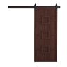 VeryCustom 30 in. x 84 in. The Mod Squad Sable Wood Sliding Barn Door with Hardware Kit in Black
