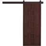 VeryCustom 30 in. x 84 in. The Mod Squad Sable Wood Sliding Barn Door with Hardware Kit in Stainless Steel