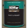 BEHR PREMIUM PLUS 1 gal. #380F-7 Crocodile Semi-Gloss Enamel Exterior Paint & Primer