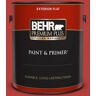 BEHR PREMIUM PLUS 1 gal. #PMD-85 Crimson Silk Flat Exterior Paint & Primer