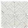 EMSER TILE Alluro Silver 12.01 in. x 12.01 in. Basketweave Polished Marble Mosaic Tile (10.01 sq. ft./Case)