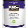 BEHR PREMIUM PLUS 1 gal. #BL-W08 Frothy Surf Ceiling Flat Interior Paint