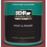 BEHR PREMIUM PLUS 1 qt. #BIC-34 Winning Red Semi-Gloss Enamel Exterior Paint & Primer