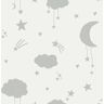 Graham & Brown NEXT Moon and Stars Grey Removable Non-Woven Paste the Wall Wallpaper