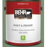 BEHR PREMIUM PLUS 1 gal. #PPU11-02 Shallot Bulb Flat Low Odor Interior Paint & Primer