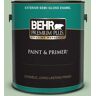 BEHR PREMIUM PLUS 1 gal. #S400-3 Healing Aloe Semi-Gloss Enamel Exterior Paint & Primer