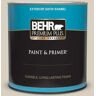 BEHR PREMIUM PLUS 1 qt. Designer Collection #DC-011 Gray Envelope Satin Enamel Exterior Paint with Primer