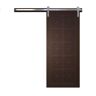 VeryCustom 36 in. x 84 in. Lucy in the Sky Sable Wood Sliding Barn Door with Hardware Kit in Black