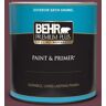 BEHR PREMIUM PLUS 1 qt. #110D-7 Vin Rouge Satin Enamel Exterior Paint & Primer