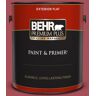 BEHR PREMIUM PLUS 1 gal. #T13-18 Ski Patrol Flat Exterior Paint & Primer