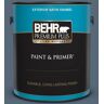 BEHR PREMIUM PLUS 1 gal. #S510-6 Durango Blue Satin Enamel Exterior Paint & Primer