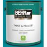 BEHR PREMIUM PLUS 1 gal. #510B-7 Empress Teal Semi-Gloss Enamel Low Odor Interior Paint & Primer