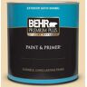 BEHR PREMIUM PLUS 1 qt. #340E-3 Bavarian Cream Satin Enamel Exterior Paint & Primer