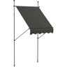 Outsunny 47.25 in. Aluminum Frame Polyester Non-Screw Freestanding Retractable Awning 59 W x 47.25 D in. Projection in Dark Gray