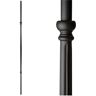 HOUSE OF FORGINGS Monte Carlo 44 in. x 0.625 in. Satin Black Single Plain Fluted Bar Hollow Wrought Iron Baluster