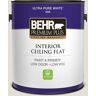 BEHR PREMIUM PLUS 1 gal. #MQ3-33 Creme De La Creme Ceiling Flat Interior Paint