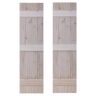 Dogberry 14 in. x 36 in. Wood Traditional Whitewash Cedar Board and Batten Shutters Pair