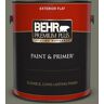 BEHR PREMIUM PLUS 1 gal. #BXC-44 Pepper Mill Flat Exterior Paint & Primer