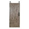 Pinecroft 42 in. x 84 in. Millbrooke Weathered Grey Z Style PVC Vinyl Sliding Barn Door with Hardware Kit - Door Assembly Required