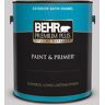 BEHR PREMIUM PLUS 1 gal. #N570-1 Opera Satin Enamel Exterior Paint & Primer