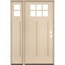 Krosswood Doors PINNACLE Craftsman 50 in. x 80 in. 6-Lite Left-Hand/Inswing Clear Glass Unfinished Fiberglass Prehung Front Door w/LSL