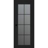 Bellini Vona 30 in. x 96 in. Right-Handed 8-Lite Frosted Glass Black Matte Composite DIY-Friendly Single Prehung Interior Door