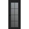 Bellini Vana 36 in. x 80 in. Right-Handed 8-Lite Frosted Glass Black Matte Composite DIY-Friendly Single Prehung Interior Door