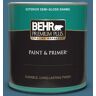 BEHR PREMIUM PLUS 1 qt. #PMD-24 Lake Stream Semi-Gloss Enamel Exterior Paint & Primer