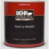 BEHR PREMIUM PLUS 1 qt. #MQ3-55 White Lie Flat Exterior Paint & Primer