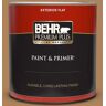 BEHR PREMIUM PLUS 1 qt. #S260-6 Circus Peanut Flat Exterior Paint & Primer