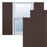 Ekena Millwork 12 in. x 34 in. PVC Horizontal Slat Framed Modern Style Fixed Mount Board and Batten Shutters Pair in Raisin Brown