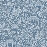 Secret Garden Blue Detailed Botantical Toile Design on Non-Woven Paper Non-Pasted Wallpaper Roll (Covers 57.75 sq. ft.)