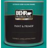 BEHR PREMIUM PLUS 1 qt. #S-G-490 Intense Teal Semi-Gloss Enamel Exterior Paint & Primer