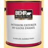 BEHR PREMIUM PLUS 1 gal. #P260-4 Banana Mania Hi-Gloss Enamel Interior/Exterior Paint