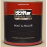 BEHR PREMIUM PLUS 1 qt. #S320-3 Final Straw Flat Exterior Paint & Primer