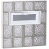 Clearly Secure 25 in. x 27 in. x 3.125 in. Frameless Ice Pattern Vented Glass Block Window