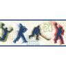 Chesapeake Seth Blue Sports Figures Toss Blue Wallpaper Border