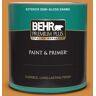 BEHR PREMIUM PLUS 1 qt. #PMD-105 Buried Treasure Semi-Gloss Enamel Exterior Paint & Primer