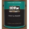 BEHR PREMIUM PLUS 1 gal. #290F-7 Wooden Cabin Semi-Gloss Enamel Exterior Paint & Primer