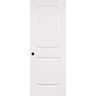 Steves & Sons 24 in. x 80 in. 2 Panel Roundtop Left-Handed Solid Core White Primed Wood Single Prehung Interior Door w/Bronze Hinges