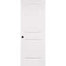 Steves & Sons 32 in. x 80 in. 2 Panel Roundtop Left-Handed Solid Core White Primed Wood Single Prehung Interior Door w/Bronze Hinges