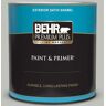 BEHR PREMIUM PLUS 1 qt. #QE-50 Gull Gray Satin Enamel Exterior Paint & Primer