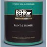 BEHR PREMIUM PLUS 1 qt. #BNC-08 Sonata Blue Semi-Gloss Enamel Exterior Paint & Primer