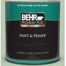 BEHR PREMIUM PLUS 1 qt. #S400-3 Healing Aloe Semi-Gloss Enamel Exterior Paint & Primer