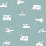 Chesapeake Blue Briony Vehicles Matte Paper Non-Pasted Wallpaper Roll