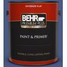 BEHR PREMIUM PLUS 1 gal. #600B-7 Yacht Club Blue Flat Exterior Paint & Primer