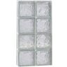 Clearly Secure 15 in. x 30 in. x 3.125 in. Metric Series Cuneis Pattern Frameless Non-Vented Glass Block Window